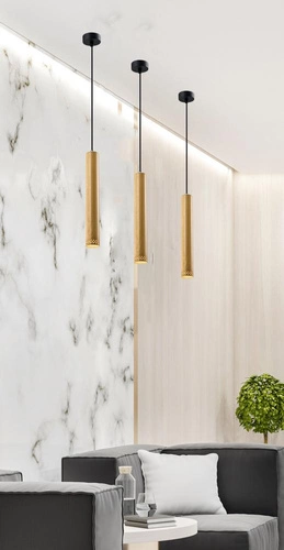 Lampa wisząca drewniana Tubo naturalna regulowana do salonu i jadalni 40 cm