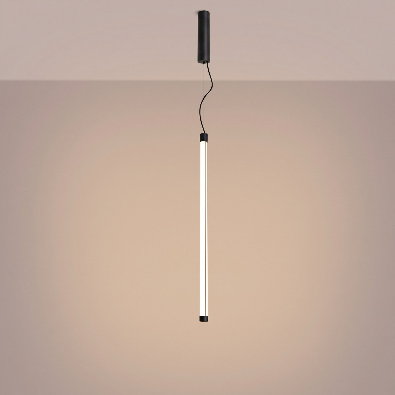 Lampa wisząca TRANG 75 czarna LED regulowana do kuchni nad wyspę