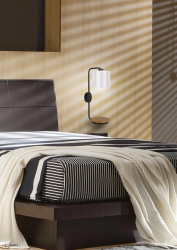 Kinkiet Alpine nowoczesny czarny lampa ścienna do sypialni i salonu metalowy E14 41 cm