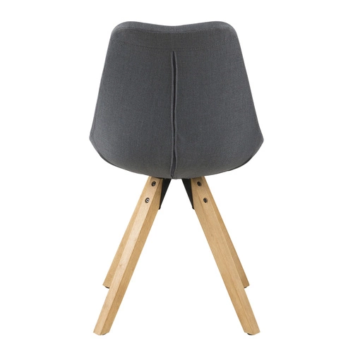 Krzesło tapicerowane Dima Actona szare skandynawskie do jadalni i salonu na drewnianych nogach