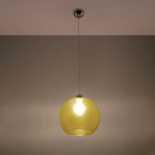 Lampa wisząca kula BALL żółta nowoczesna do salonu, kuchni, jadalni lub nad wyspę