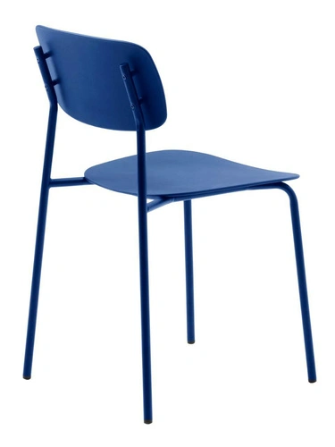 Krzesło Kirkland do jadalni i kuchni nowoczesne kobaltowe sztaplowane