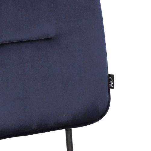 Krzesło tapicerowane Adele Intesi welurowe granatowe na płozach nowoczesne do jadalni