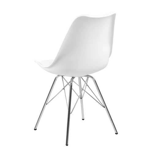 Krzesło do jadalni Eris Actona białe nowoczesne z tworzywa sztucznego łatwe w czyszczeniu