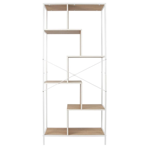 Regał na książki Rack L biały nowoczesny loftowy metalowy do salonu 80 cm Intesi