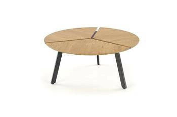 Stolik kawowy Louza okrągły dębowy loftowy 86 cm czarny do salonu Intesi