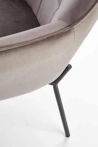 Fotel kubełkowy Cabres szary nowoczesny do salonu i biura z podłokietnikami Intesi