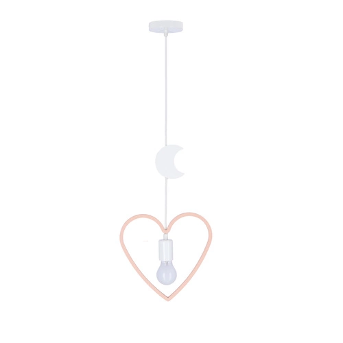 Lampa wisząca Single hm 1x20W E27 iq kids różowy+biały