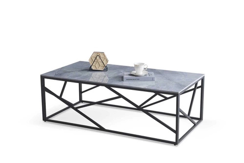 Stolik kawowy Taman prostokątny marmurowy szary 120x60 cm nowoczesny loft do salonu Intesi