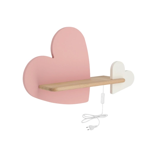 Kinkiet Heart lampa 5W LED 4000K iq kids  z przew różowy+biały