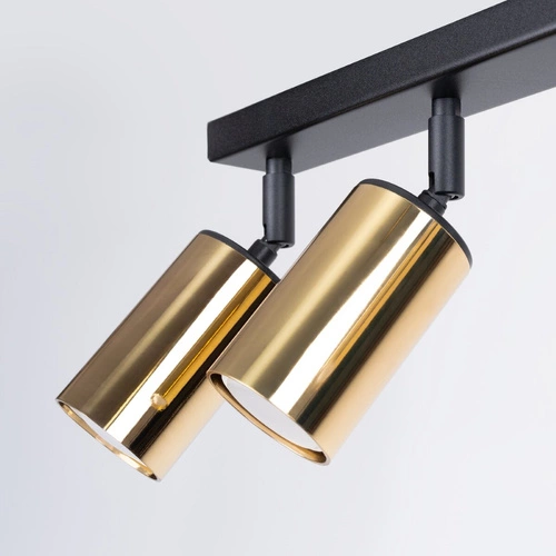 Plafon sufitowy LED WINX 6L czarny złoty nowoczesny do salonu i jadalni SOLLUX