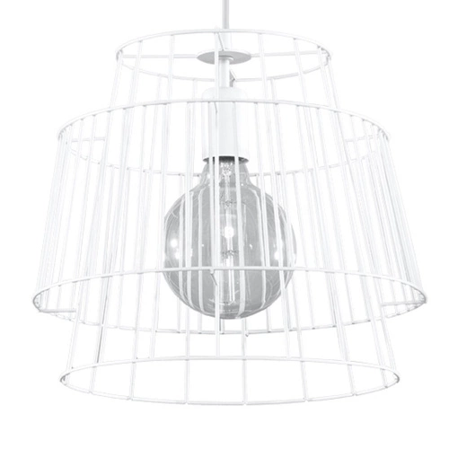 Lampa wisząca Gate biała nowoczesna metalowa do salonu kuchni i nad wyspę 35 cm