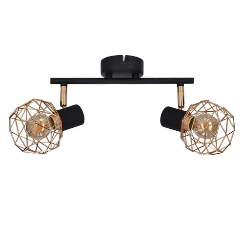 Lampa sufitowa Acrobat listwa 2x40W E14  czarny klosz miedziany