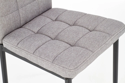 Krzesło tapicerowane Venu szare do jadalni i salonu nowoczesne na czarnych nogach Intesi