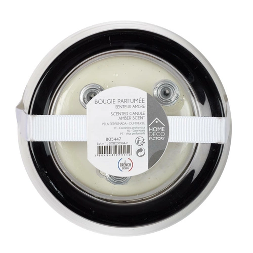 Świeca zapachowa bursztyn w szklanym szarym wazonie Intesi dekoracyjna na prezent