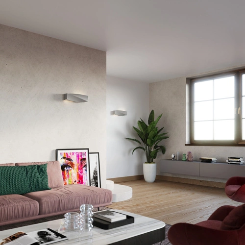 Nowoczesny kinkiet ścienny Sigma Sollux szary do salonu i sypialni ceramika szkło 42 cm