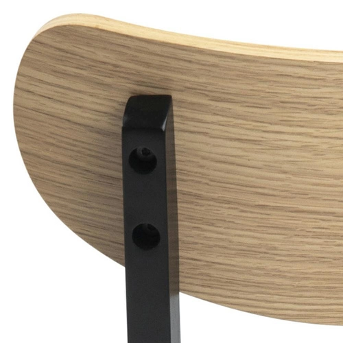 Krzesło drewniane Roxby Actona do jadalni i kuchni nowoczesne czarne z naturalnym siedziskiem