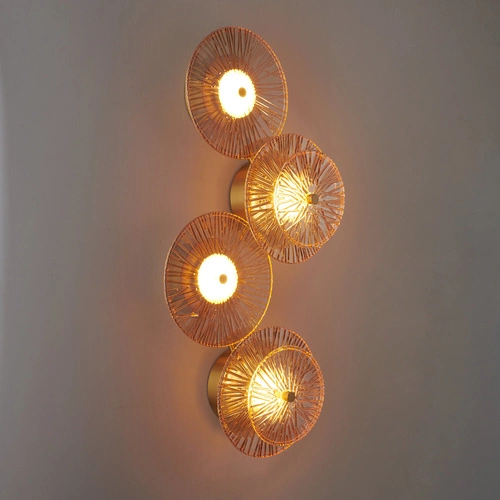 Lampa ścienna LED LUXIO-4 bursztynowa szkło glamour do salonu i sypialni 32 cm