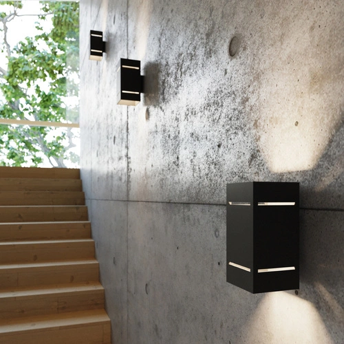 Kinkiet ścienny Blocco czarny nowoczesny aluminiowy do sypialni i salonu Sollux