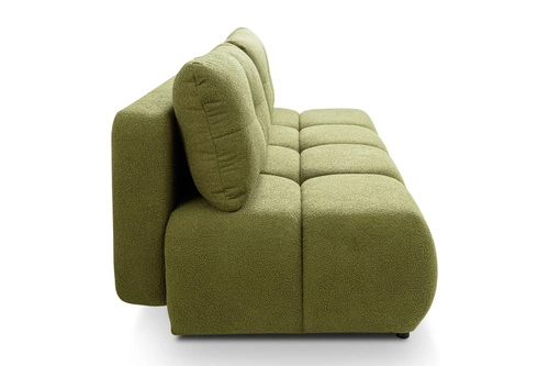 Sofa rozkładana Flade z funkcją spania i pojemnikiem, zielona, nowoczesna do salonu