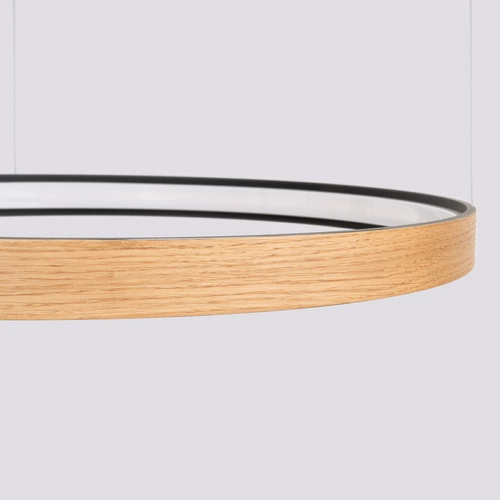 Nowoczesny żyrandol LED RIO_EIK 78 z dębu do salonu i jadalni Thoro 79 cm