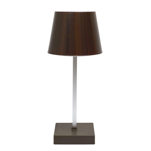 Lampka biurkowa LED Blanca dotykowa brązowa na baterie ściemniana