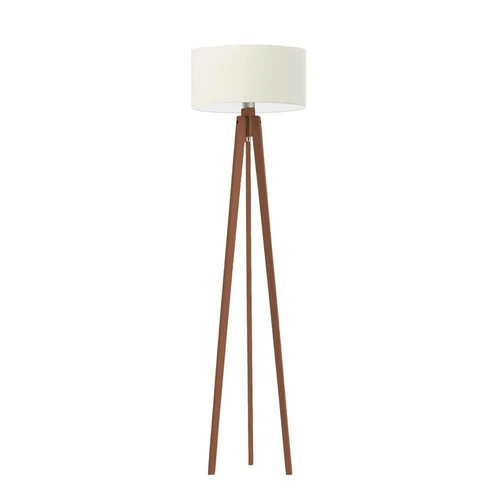 Lampa podłogowa MIAMI abażur ecru stelaż mahoniowy