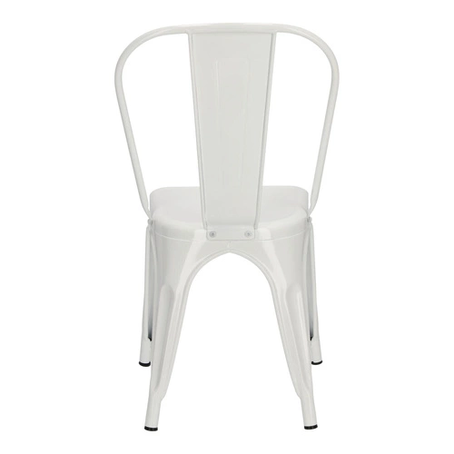 Krzesło metalowe Paris białe inspirowane Tolix do jadalni i kuchni nowoczesne D2.DESIGN