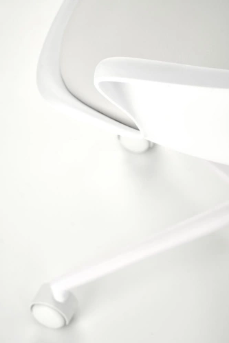 Fotel biurowy dziecięcy Lygas biały ergonomiczny obrotowy skórzany z regulacją Intesi