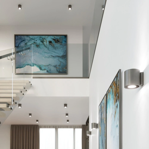 Kinkiet ścienny Orbis antracytowy nowoczesny aluminiowy do salonu i sypialni Sollux