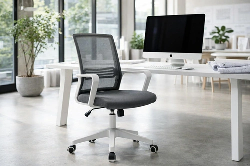 Fotel biurowy Nuvia szary ergonomiczny obrotowy do biurka Intesi