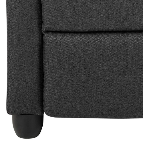 Fotel rozkładany do salonu Siom Actona antracytowy z podnóżkiem i zagłówkiem tapicerowany