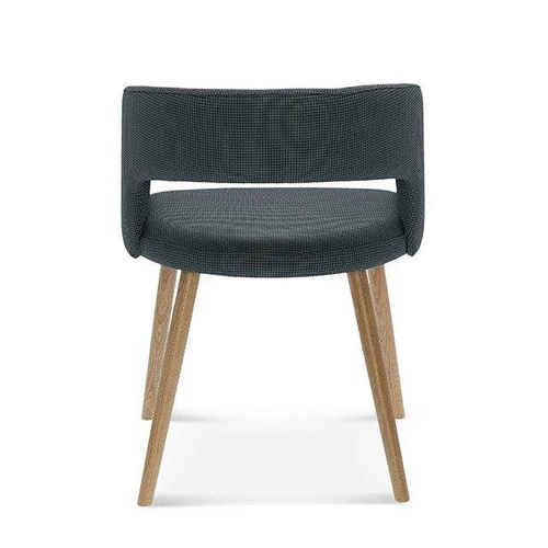 Krzesło do jadalni tapicerowane Fameg Cube z podłokietnikami buk nowoczesne personalizowane