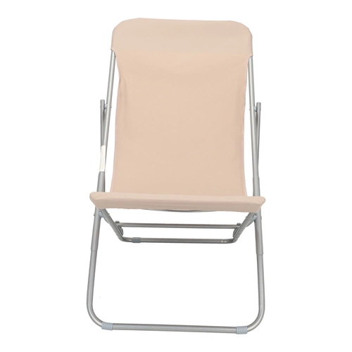 Leżak ogrodowy Setuba beżowy składany regulowany nowoczesny na taras i balkon 5five