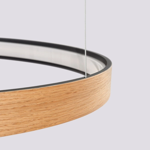 Nowoczesny żyrandol LED RIO_EIK 78 z dębu do salonu i jadalni Thoro 79 cm