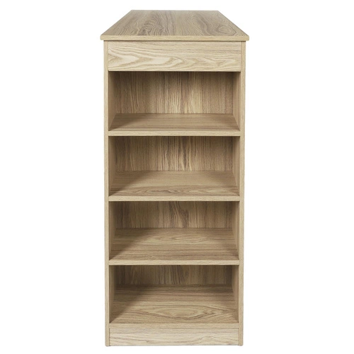 Stół barowy Blox naturalny z półkami do kuchni i salonu nowoczesny prostokątny 115 cm