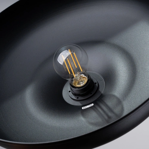 Lampa wisząca INDY czarna skandynawska do salonu i nad stół 38 cm SOLLUX LIGHTING