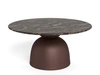 Stolik kawowy Ferrol okrągły marmurowy brązowy 80 cm do salonu