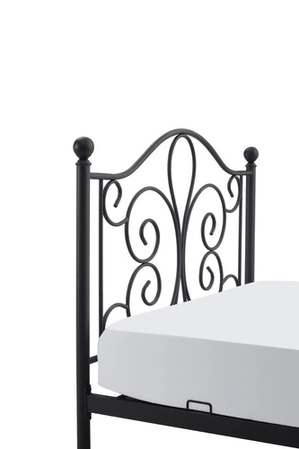Łóżko metalowe Tala 120x200 czarne nowoczesne do sypialni bez zagłówka Intesi