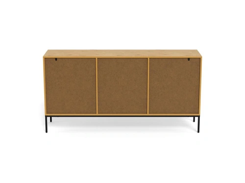 Komoda Palmdale dąb naturalny czarna 158 cm nowoczesna do salonu