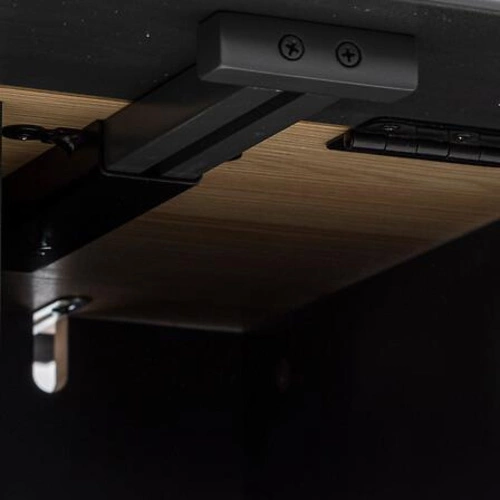 Konsola Extensio szara nowoczesna wąska do przedpokoju lub salonu z rozkładanym blatem