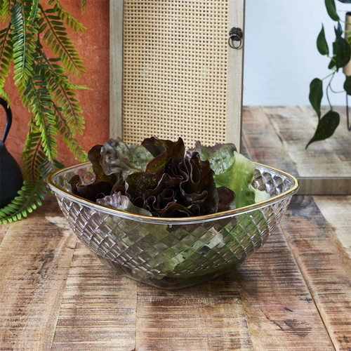 Miska Mirage 25,6cm złoty brzeg           plastikowa