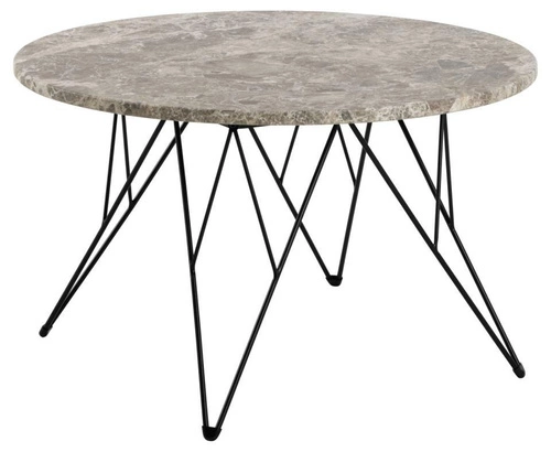 Stolik kawowy Prunus okrągły 80 cm marmurowy szary nowoczesny loft do salonu Actona