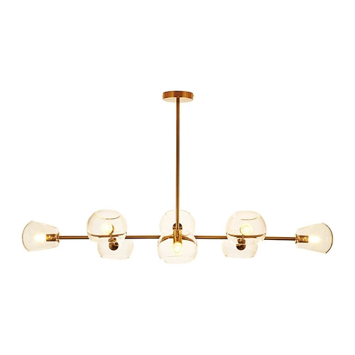 Nowoczesna lampa wisząca COSMIC-8 złota 85 cm do salonu i jadalni szklana