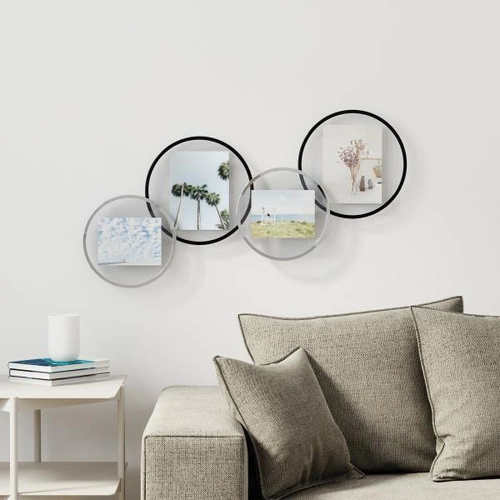 Ramka na zdjęcia 10x15 Infinity Umbra czarna okrągła stojąca dekoracyjna skandynawska