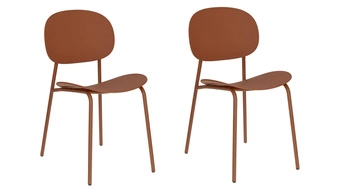 Zestaw 2 krzeseł Nube brązowe