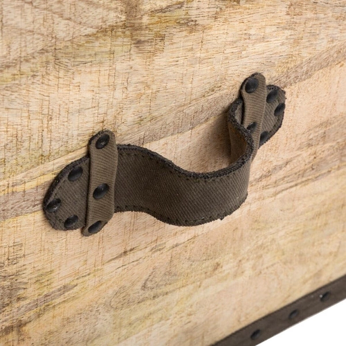 Pufa ze schowkiem Colonial Atmosphera brązowa kwadratowa do salonu i przedpokoju 49 cm