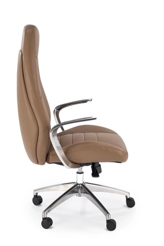 Fotel biurowy ergonomiczny obrotowy Nolvia cappuccino skórzany z podłokietnikami do biura