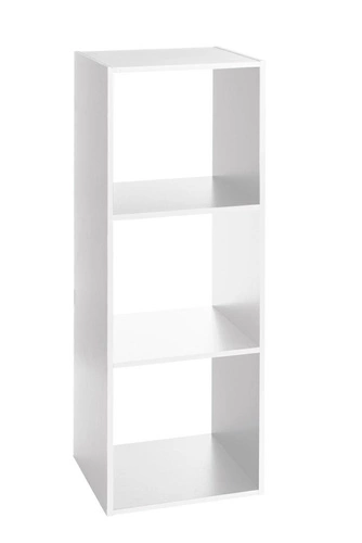 Regał na książki do salonu Kali biały nowoczesny 3 półki modułowy MDF 100,5 cm