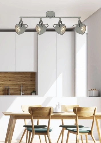 Lampa sufitowa Pent szara industrialna regulowana listwa 4-punktowa do salonu i sypialni